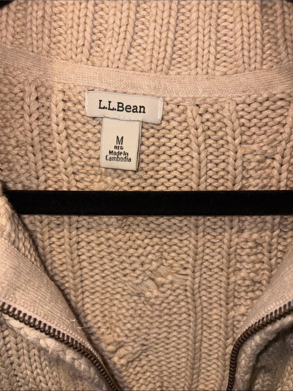 L.L. Bean | Women's Cream Cable-Knit Half-Zip Sweater - Picture 2 of 2